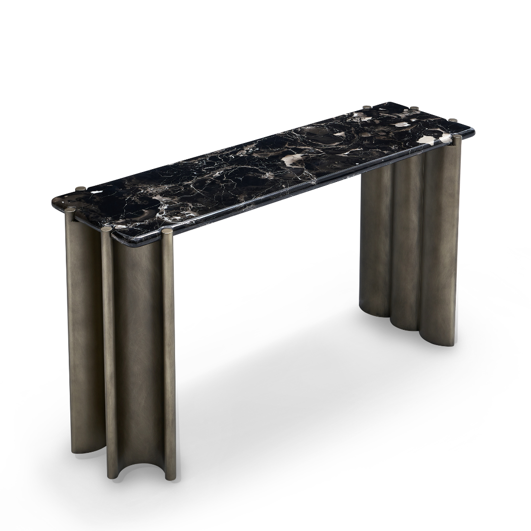 Vero Black Rose Marble Console Table - Brass – RIS Store KSA